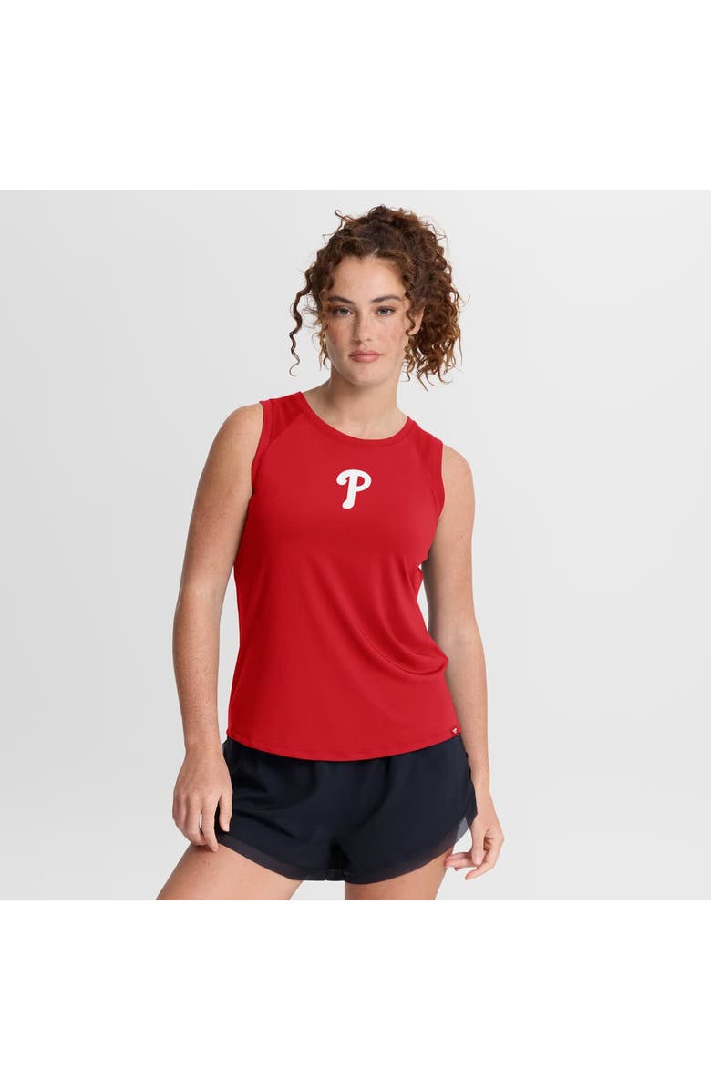 FANATICS Women's Fanatics Red Philadelphia Phillies Draped Mesh Back Performance Tank Top, Main, color, Red