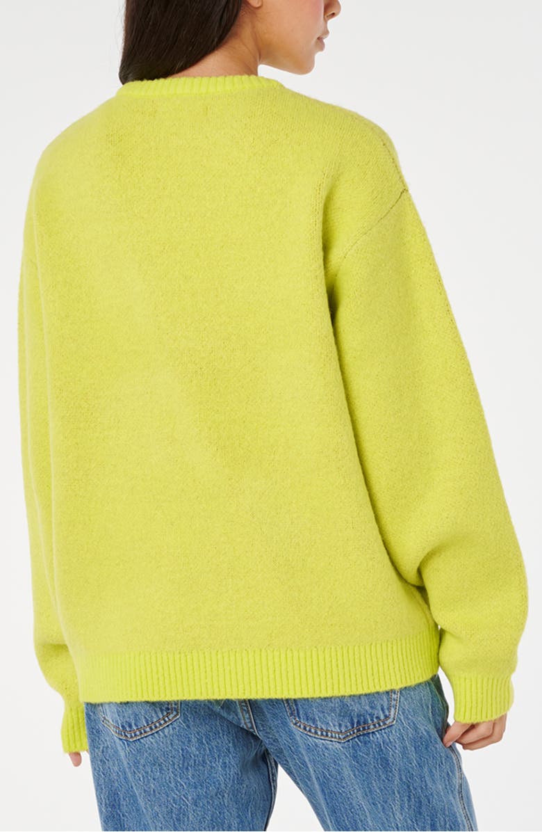 Rip Curl Sol Graphic Knit Relaxed Sweater, Alternate, color, Light Chartreuse