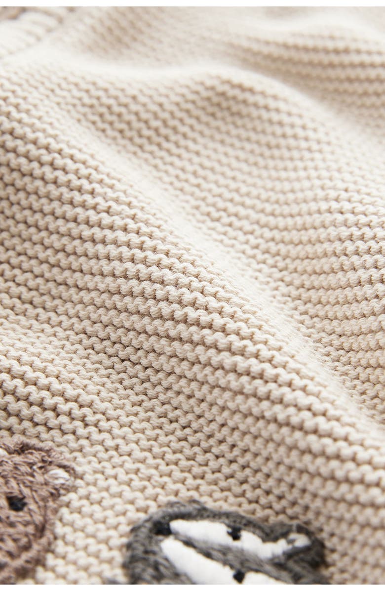 NEXT Kids' Animal Train Appliqué Cotton Graphic Cardigan, Alternate, color, 