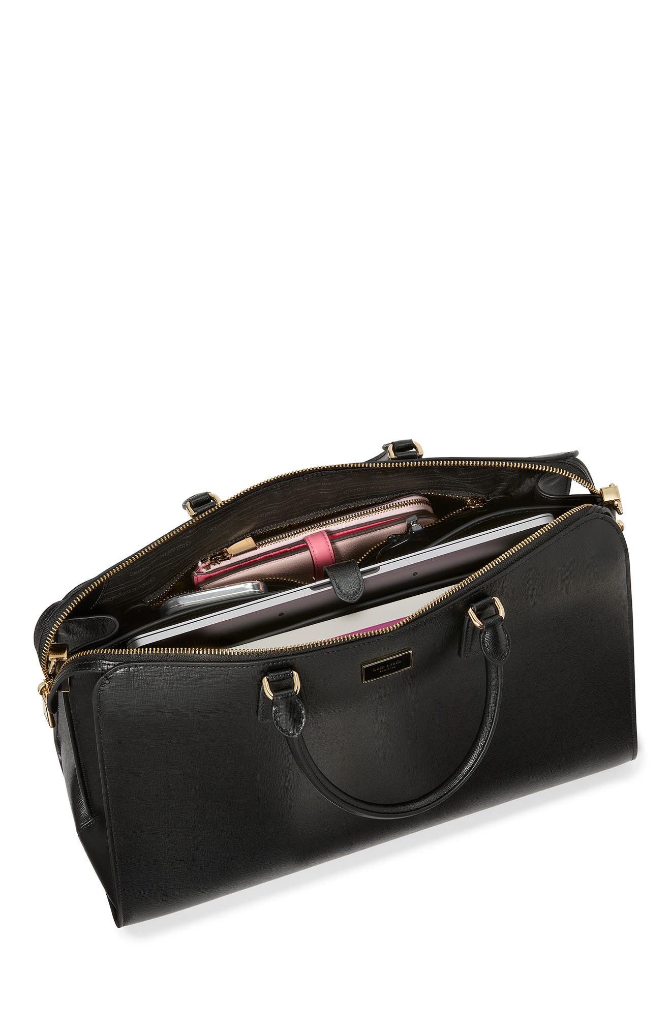 Kate Spade New York serena saffiano leather briefcase, Alternate, color, Black