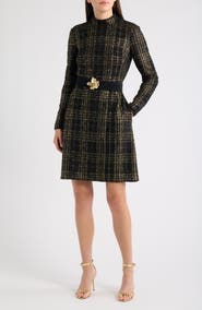 Eliza J Long Sleeve Belted Dress