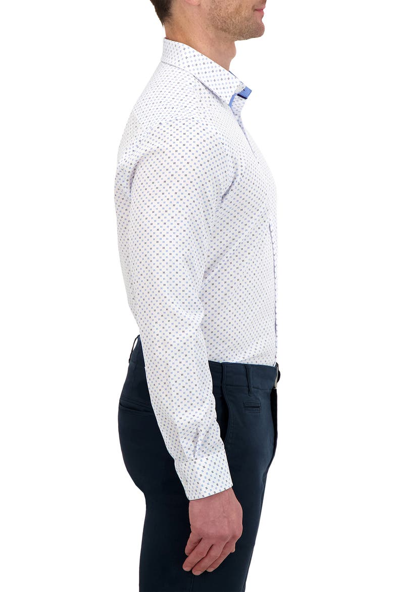 4X Stretch Slim Fit Neat Dress Shirt, Alternate, color, 40 BLUE