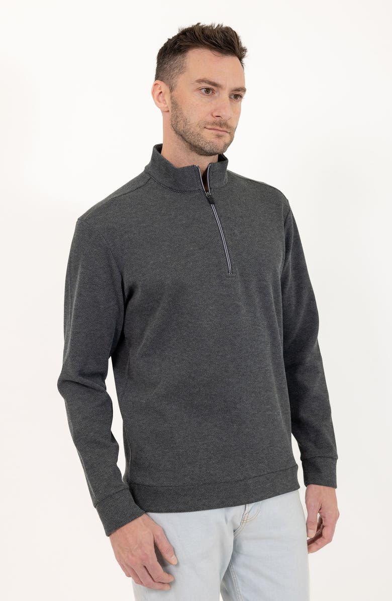 PINO BY PINOPORTE Casual Quarter Zip Pullover Sweater, Alternate, color, Charcoal