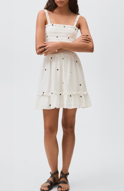 Embroidered Cotton Fit & Flare Dress