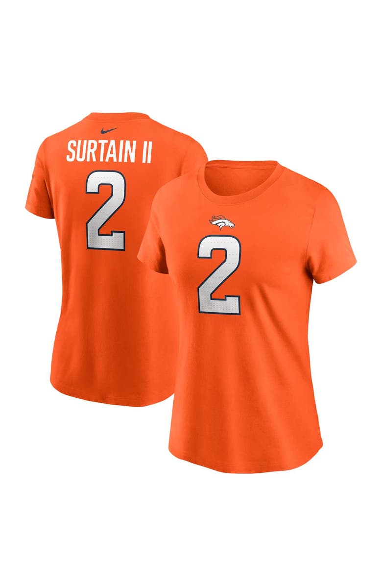 Nike Women's Nike Patrick Surtain II Orange Denver Broncos Player Name & Number T-Shirt, Main, color, Orange