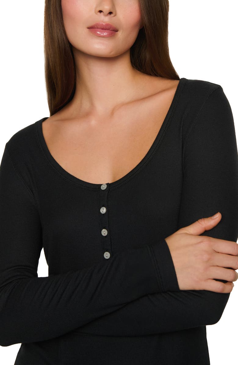 Eberjey Dream Rib Long Sleeve Pajama Henley, Alternate, color,