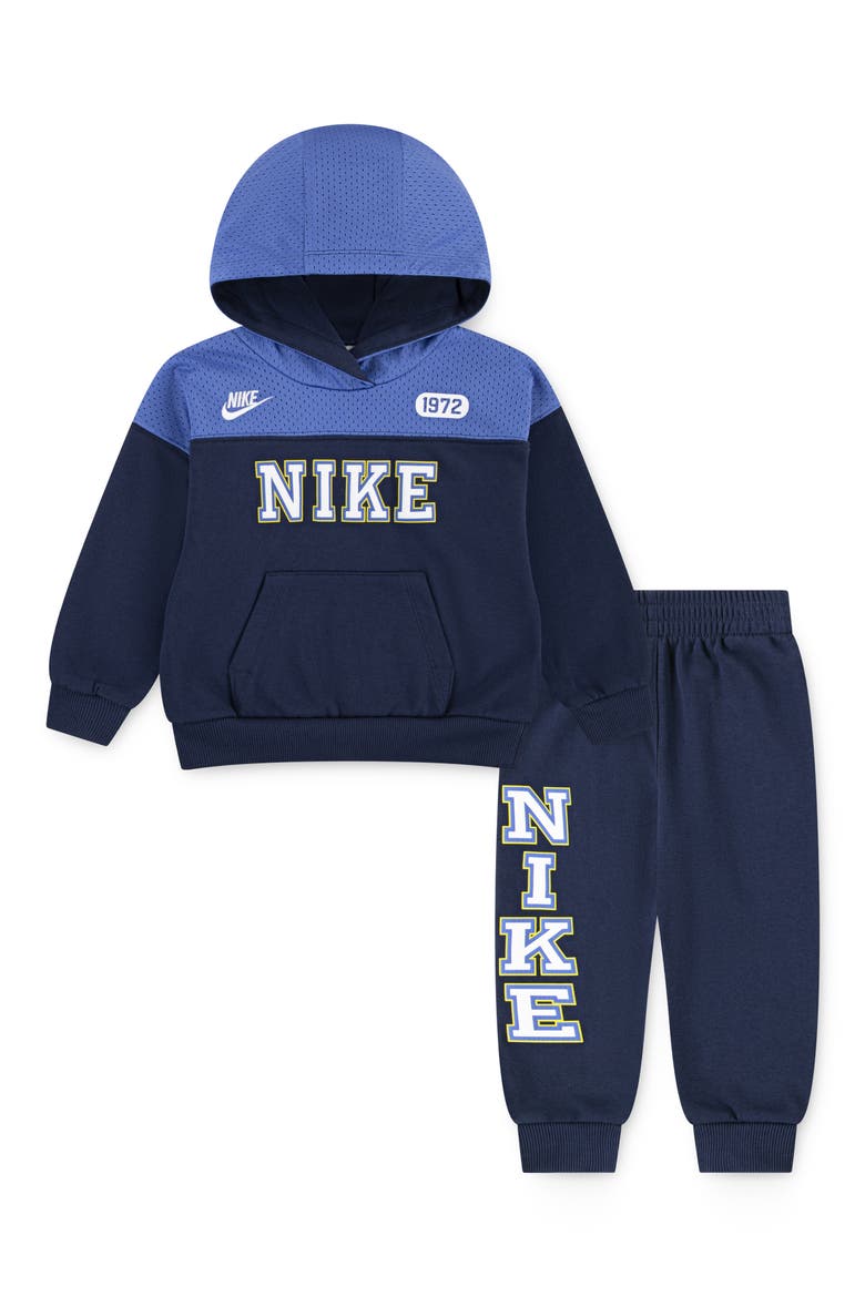 Kids' Colorblock Graphic Hoodie & Joggers Set, Main, color, MIDNIGHT NAVY