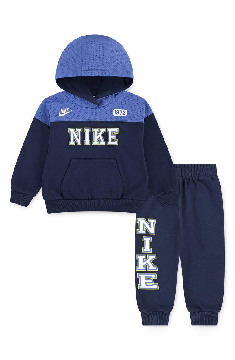 Nike Kids' Colorblock Graphic Hoodie & Joggers Set, Main, color, Midnight Navy