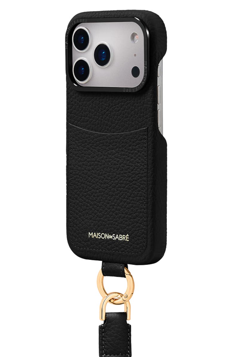 MAISON de SABRÉ Sling Phone Case, Alternate, color, Black Caviar