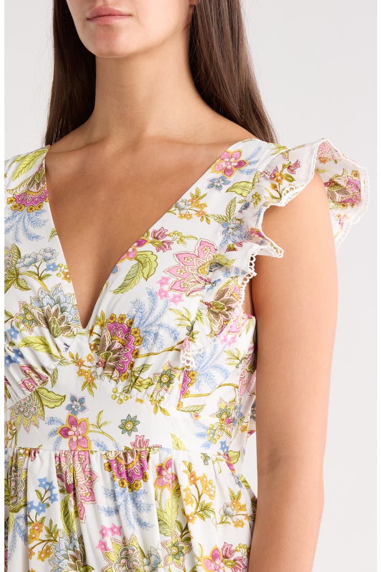 Pany Floral Ruffle Maxi Dress, Alternate, color, PINK-GREEN-BLUE