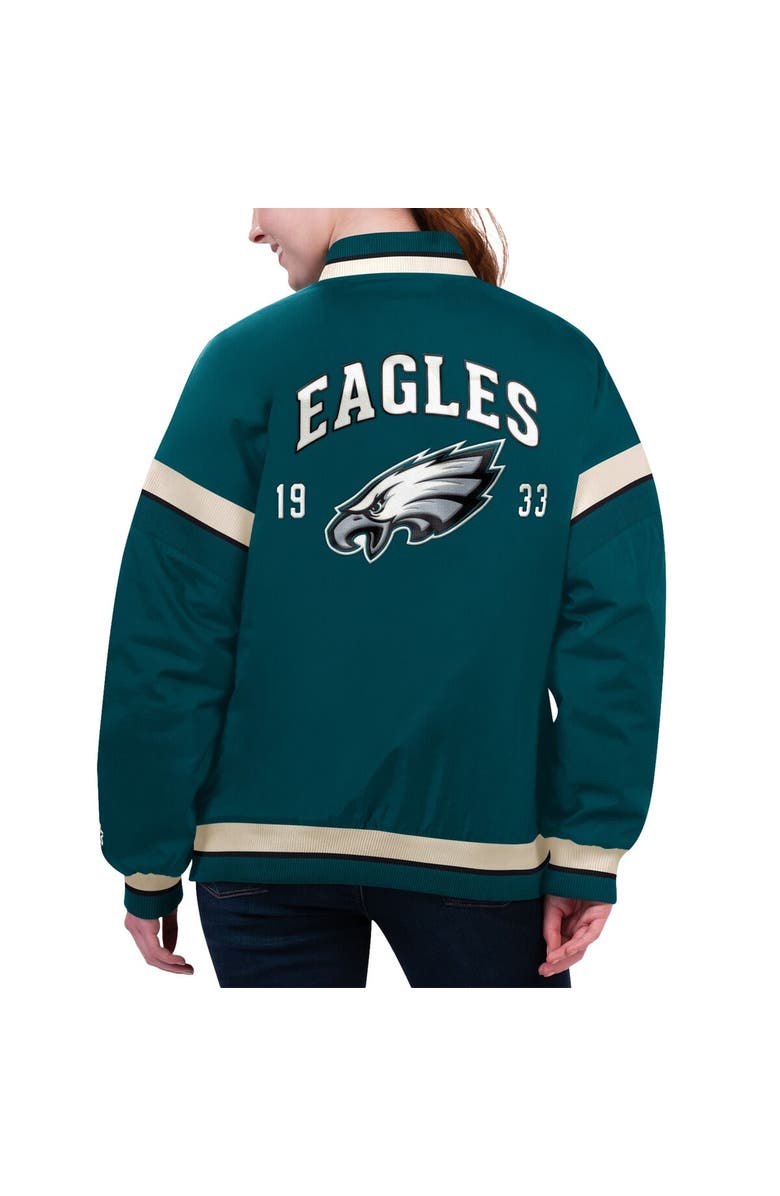 STARTER Women's Starter Midnight Green Philadelphia Eagles Tournament Full-Snap Varsity Jacket, Alternate, color,