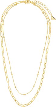 Sterling Forever Leah Layered Chain Necklace