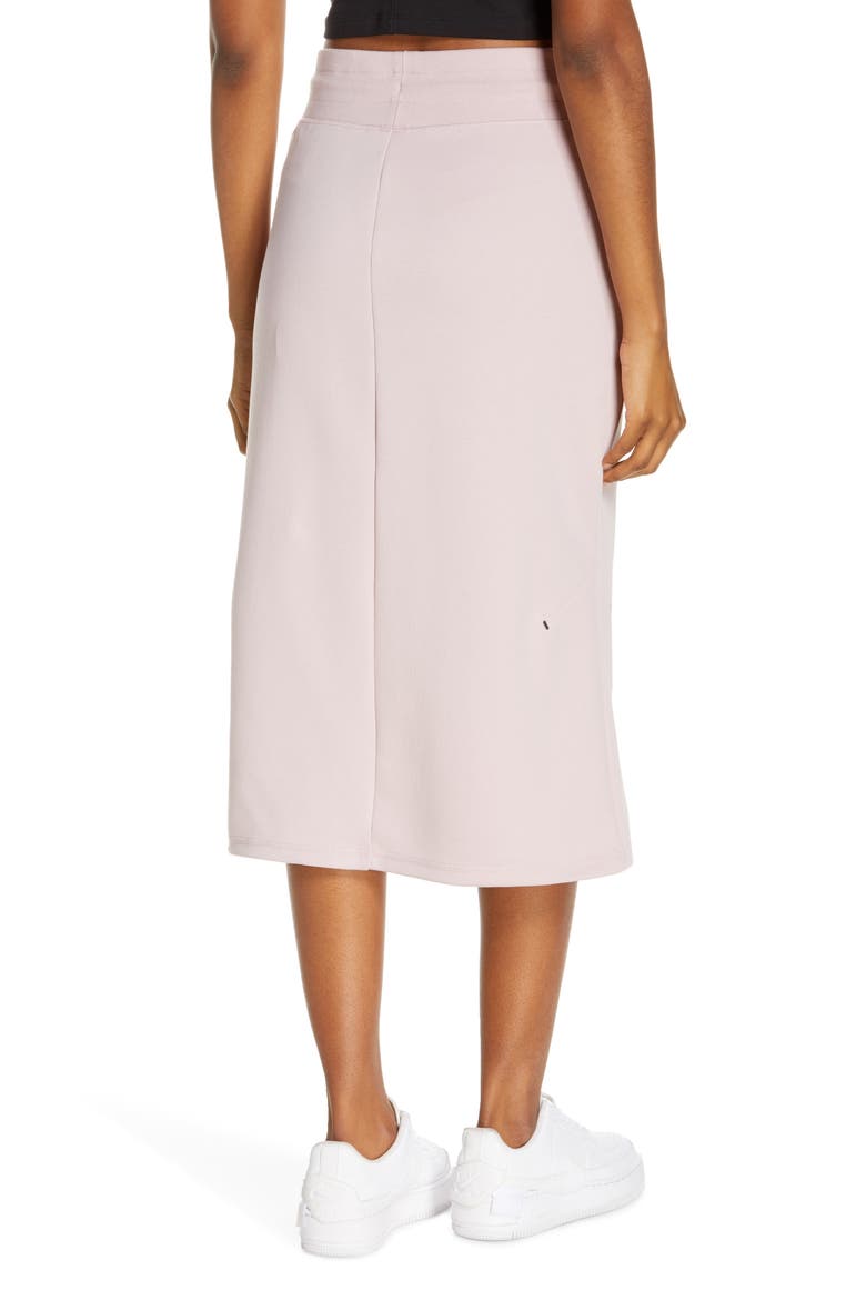 Sportswear Tech Fleece Midi Skirt, Alternate, color, CHAMPAGNE/ BLACK