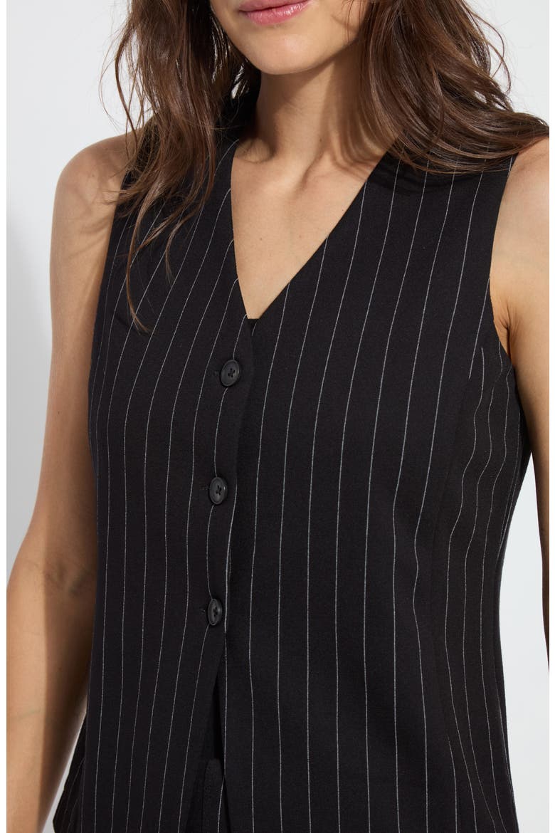 Maria Pinstripe Ponte Vest, Alternate, color, SOFT SOOTHING STRIPE