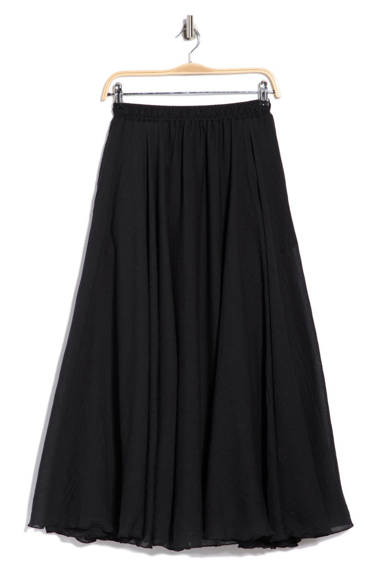 Gauze Skirt, Alternate, color, BLACK