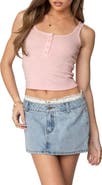 EDIKTED Tiana Henley Crop Tank