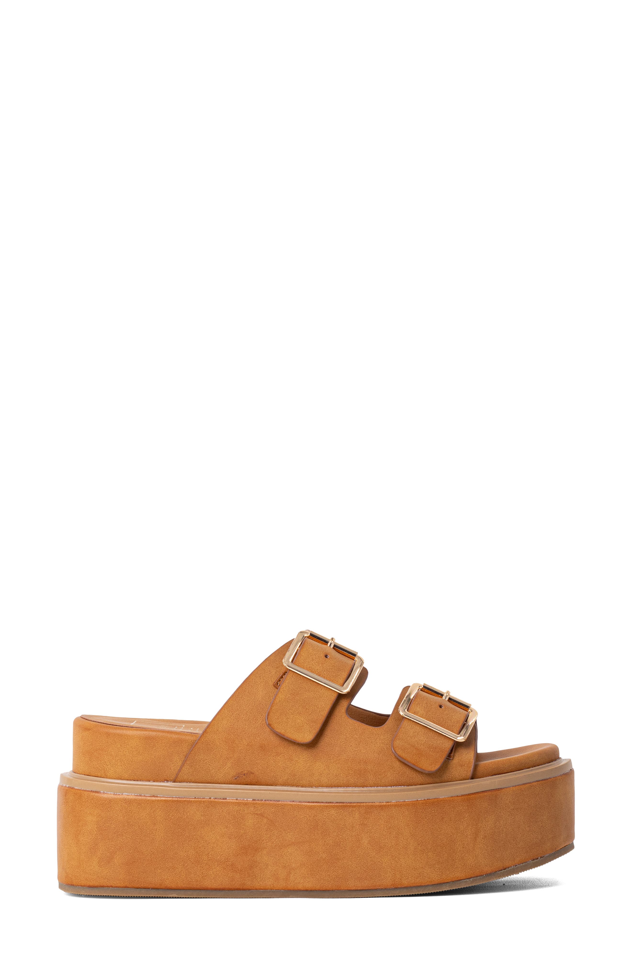 Lucinda Platform Slide Sandal, Alternate, color, CAMEL