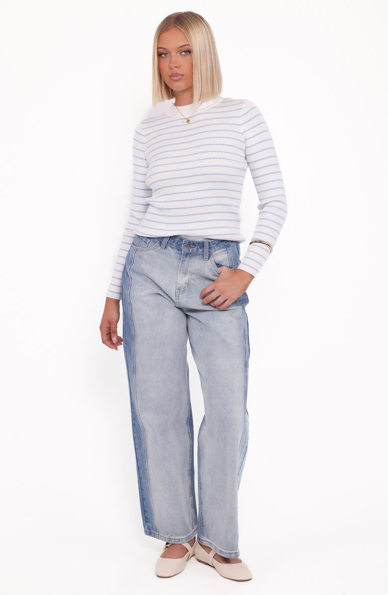 Petal & Pup Stacie Rib Top, Alternate, color, Light Blue Stripe