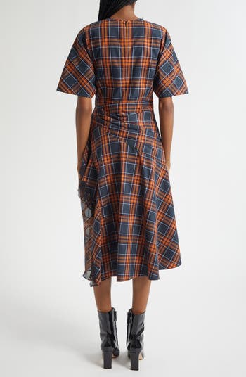 Plaid Cotton & Silk Dress
