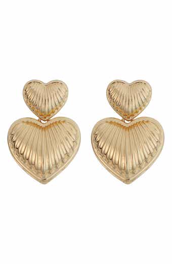 Double Heart Drop Earrings