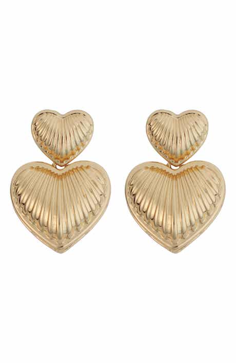 Panacea Double Heart Drop Earrings