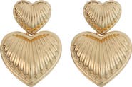 Panacea Double Heart Drop Earrings