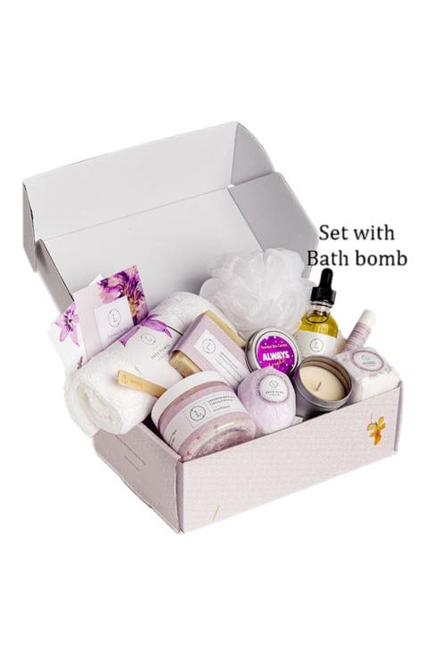 All-Natural Lavender Bath Bomb & Shower Steamer Gift Box