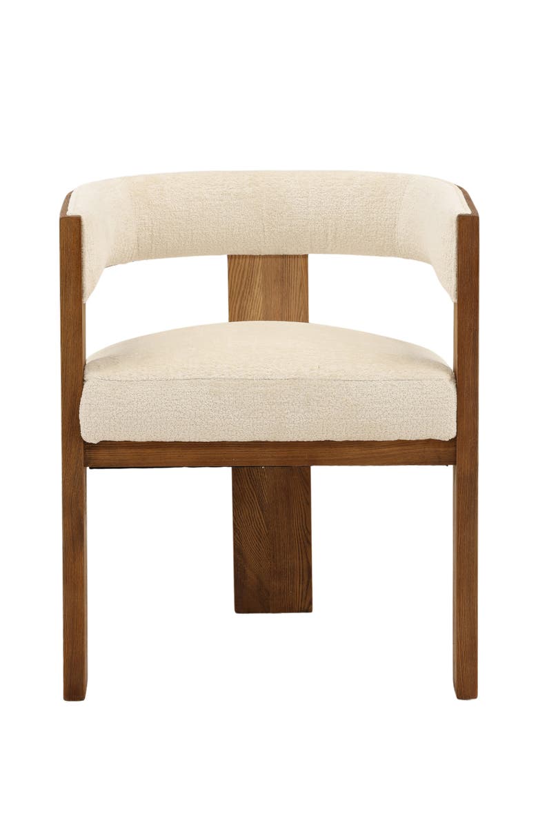 Dovetail Furniture Nolan Chenille Upholstered Dining Chair with Ash Wood Frame, Alternate, color, Cream