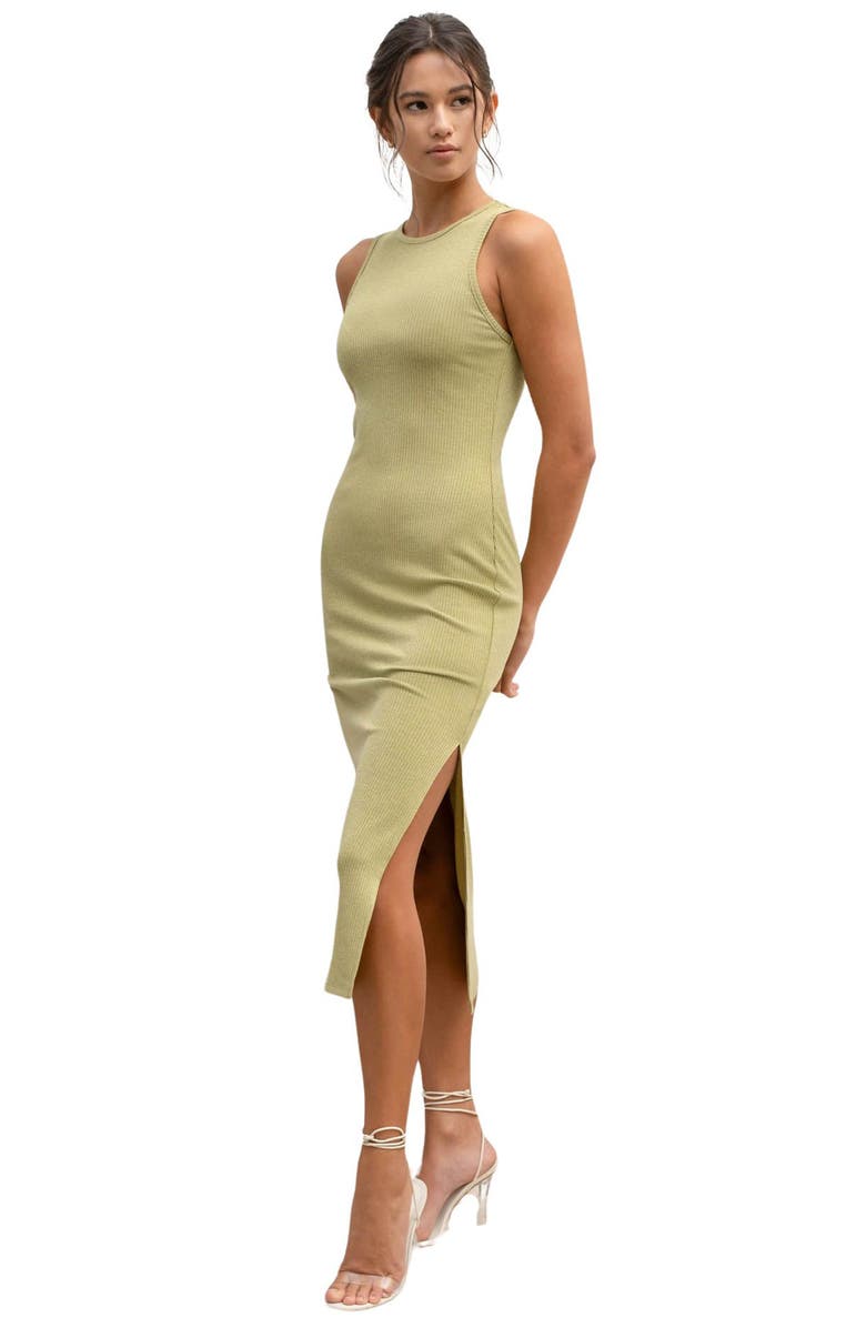 Blu Pepper Ribbed Tank Dress, Alternate, color, Light Olive