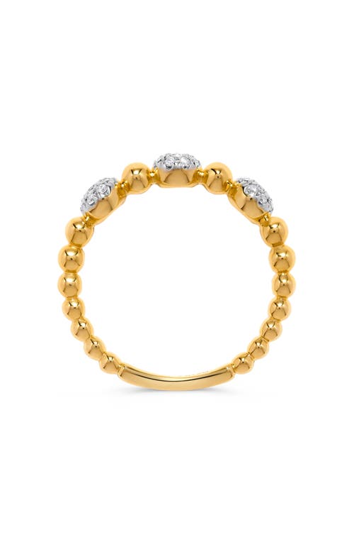 H.j. Namdar 14k Yellow Gold Pavé Diamond Beaded Band Ring In Gold