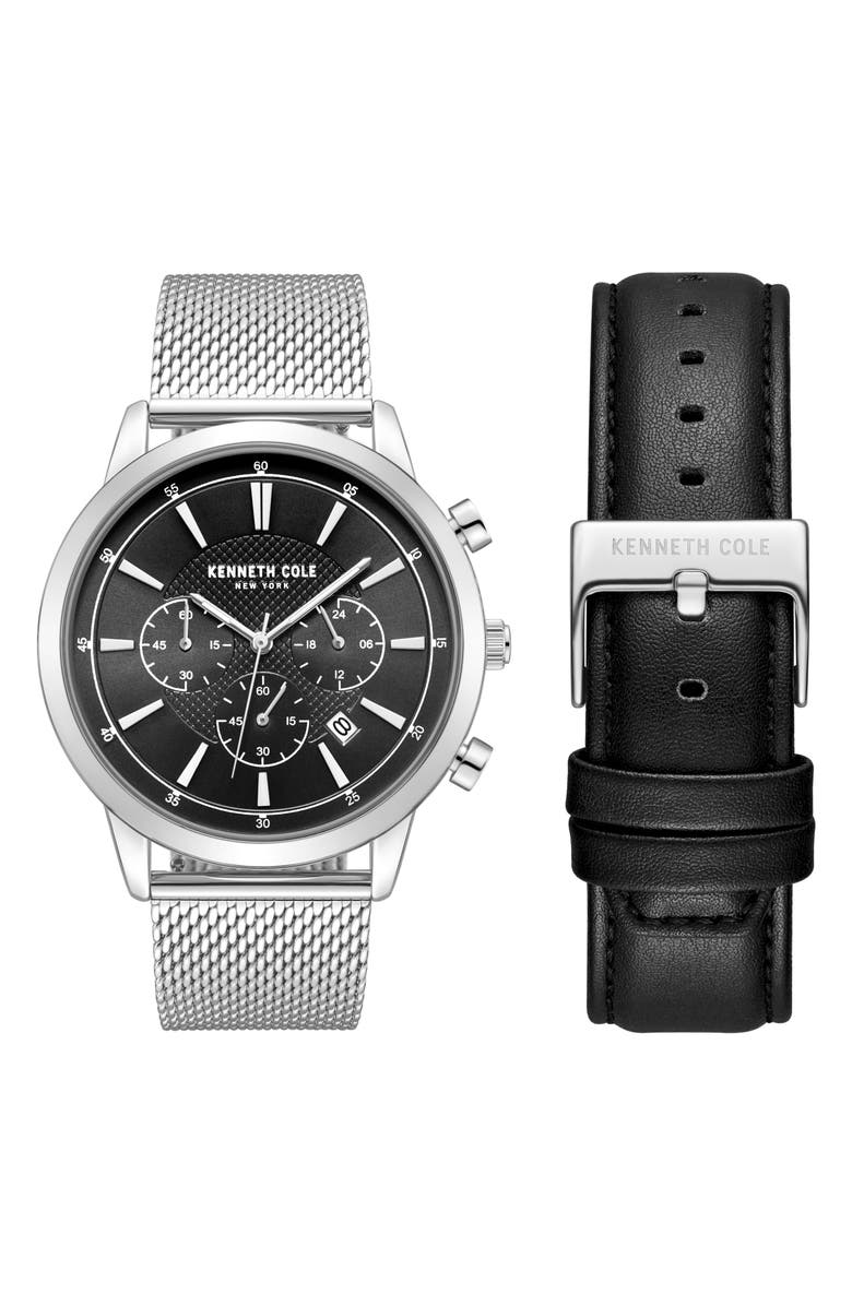 Kenneth Cole New York Dress Sport Watch Gift Set, Main, color, Silver