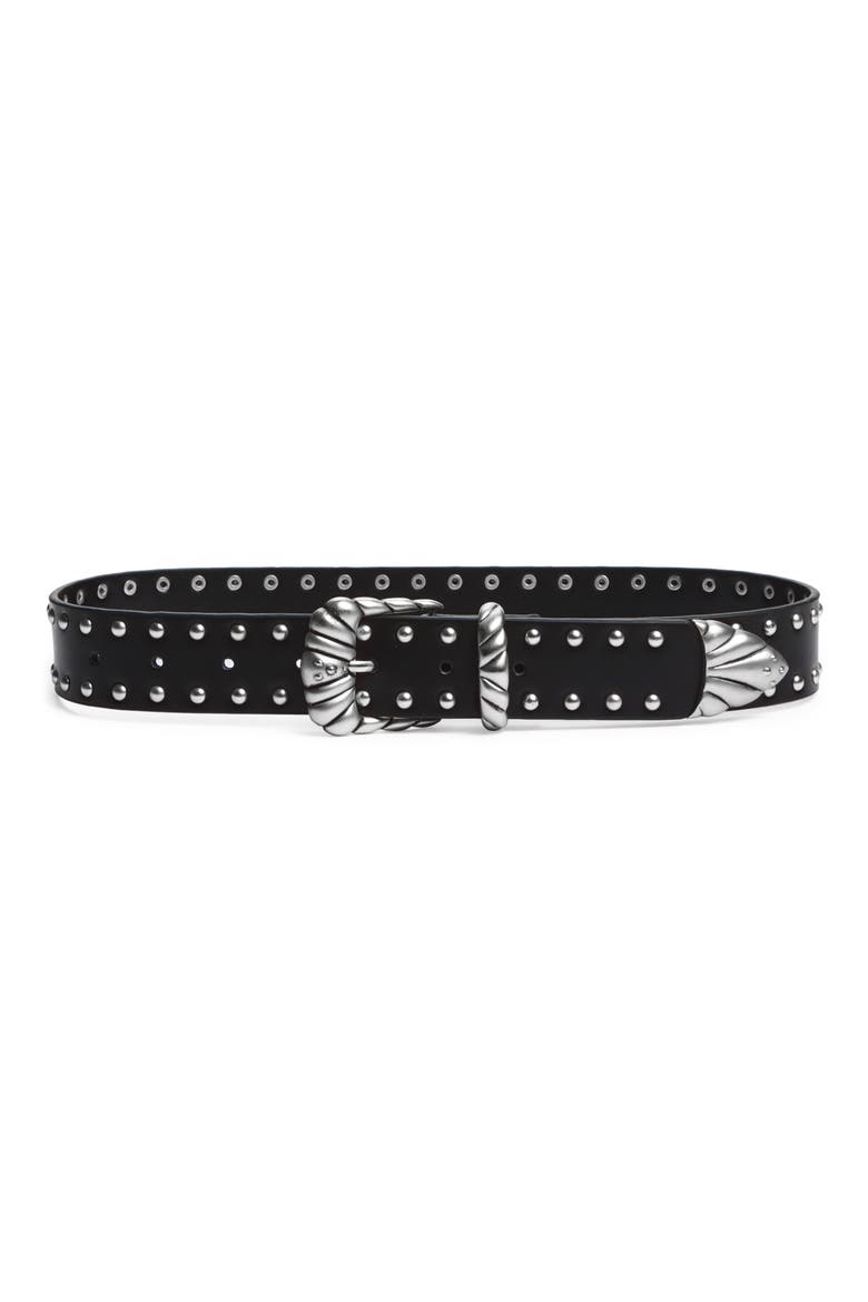 Wide Studded Western Belt, Main, color, BLACK001