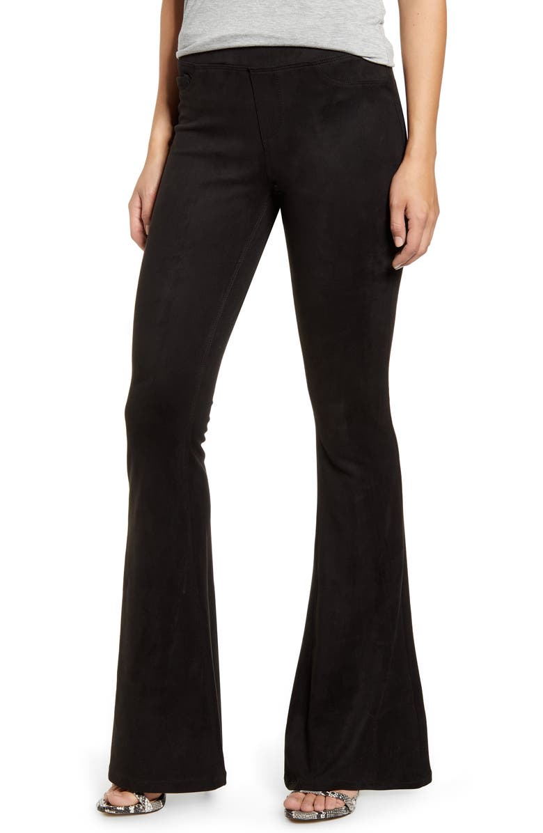 BLANKNYC Faux Suede Flare Pull-On Pants, Main, color,