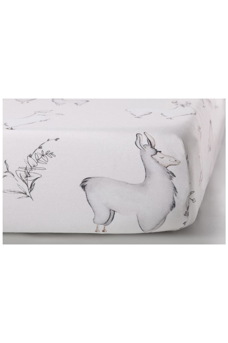 Llama Jersey Crib Sheet, Alternate, color, LLAMA