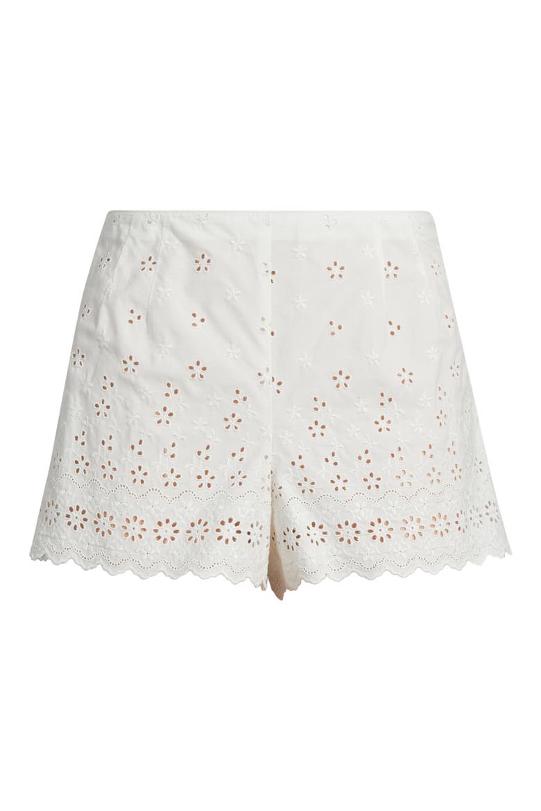 Arda Eyelet Organic Cotton Mini Shorts, Alternate, color, SALT