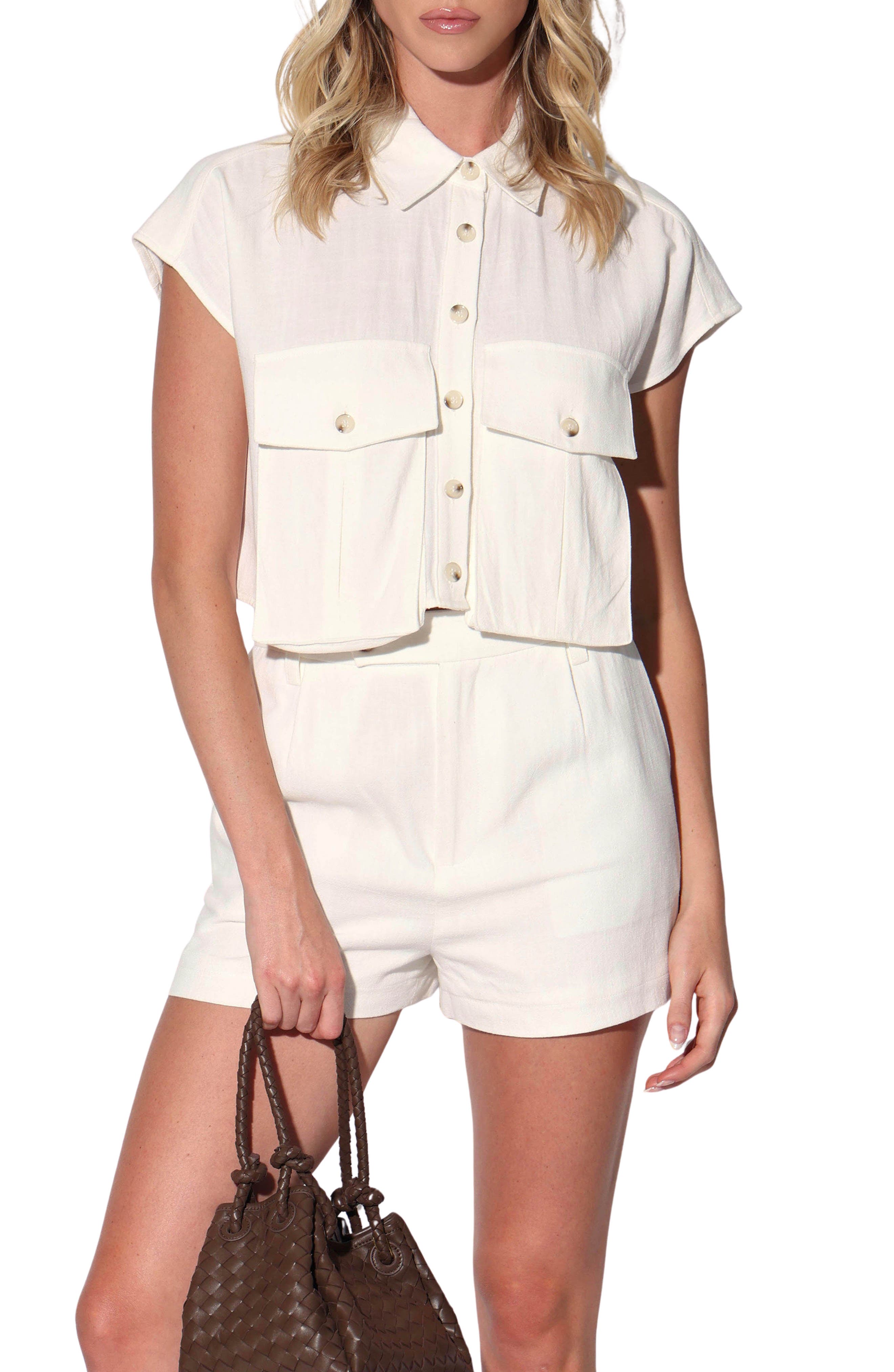 Walter Baker Bryce Crop Denim Top