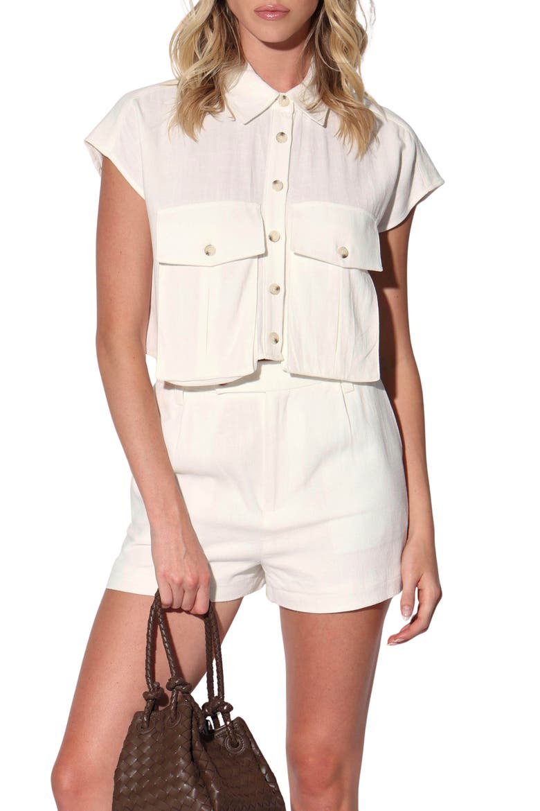 Bryce Crop Denim Top, Main, color, IVORY
