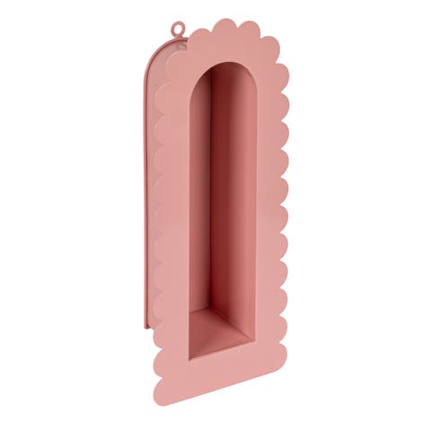 Metal Wall Shelf with Scalloped Edge