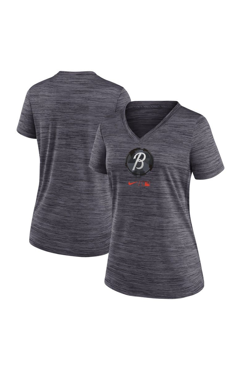 Nike Women's Nike Black Baltimore Orioles City Connect Velocity Practice Performance V-Neck T-Shirt, Alternate, color, Black