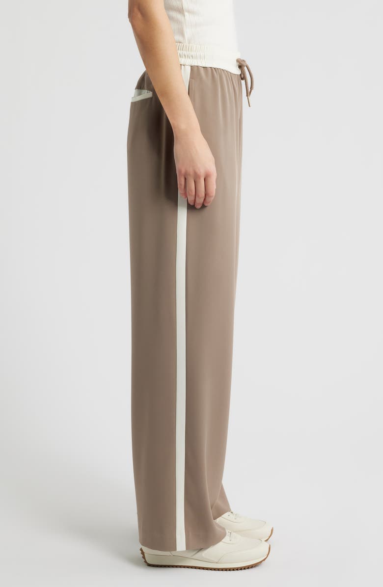 Bernardo Drawstring Waist Track Pants, Alternate, color, Gardenia/ Goat