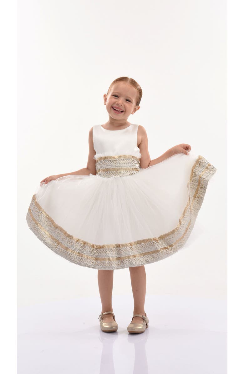 Tulleen Lorelei Sequin Hem Dress, Alternate, color, White