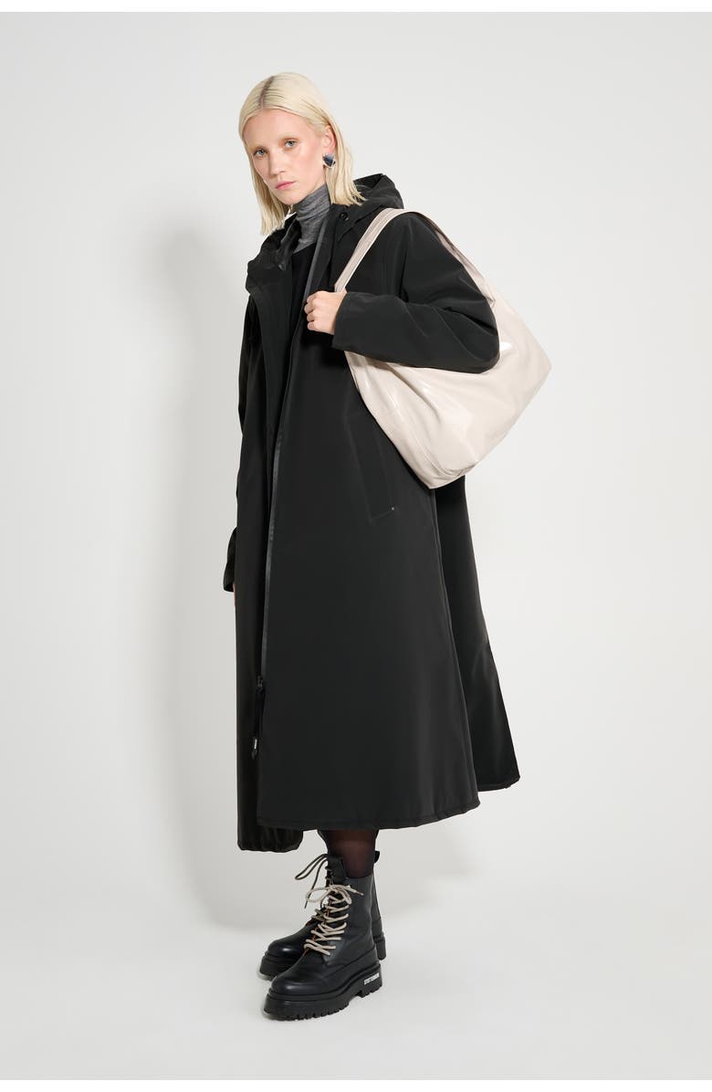 Stutterheim Mosebacke Long Matte Winter Coat, Alternate, color, Black