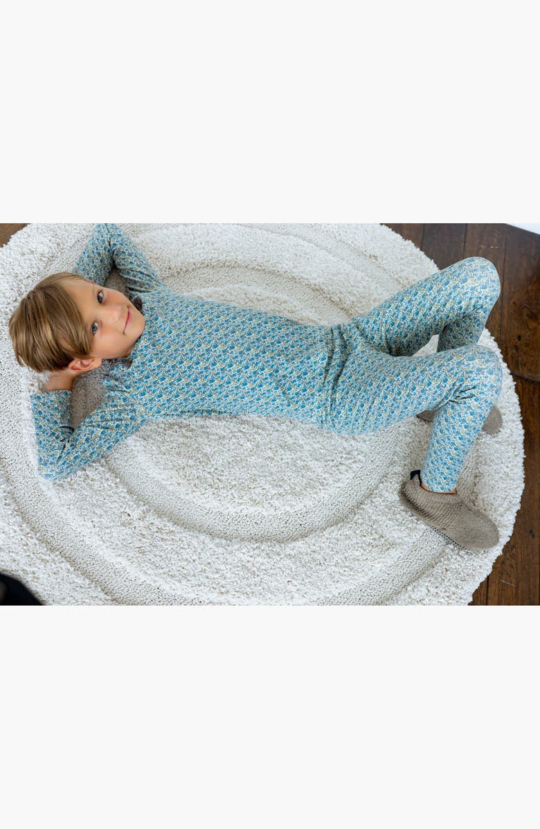 NoggiWear Boys Floral Print Loungewear Set, Alternate, color, Blue Floral Print