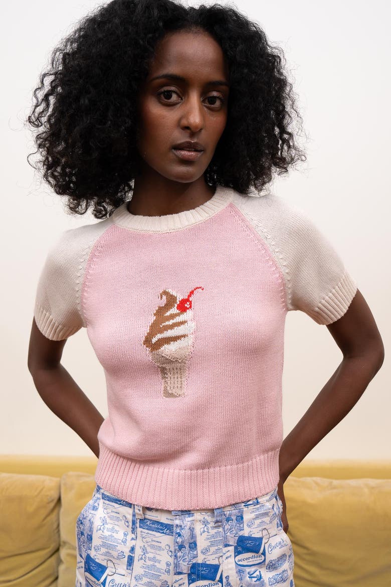 Twist Cone Pullover, Alternate, color, Strawberry Pink