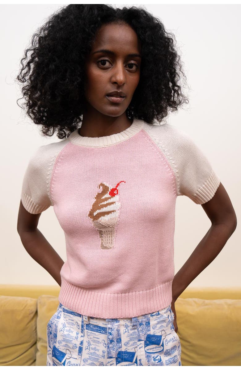 RACHEL ANTONOFF Twist Cone Pullover, Alternate, color, Strawberry Pink