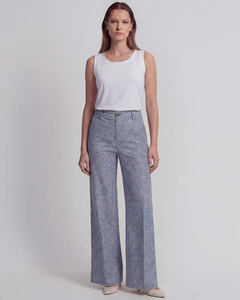 Paisley Pile Womens Wide-leg Pant