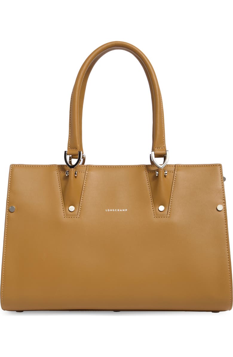 Longchamp Le Pliage Cuir Top Handle Bag, Main, color, Natural