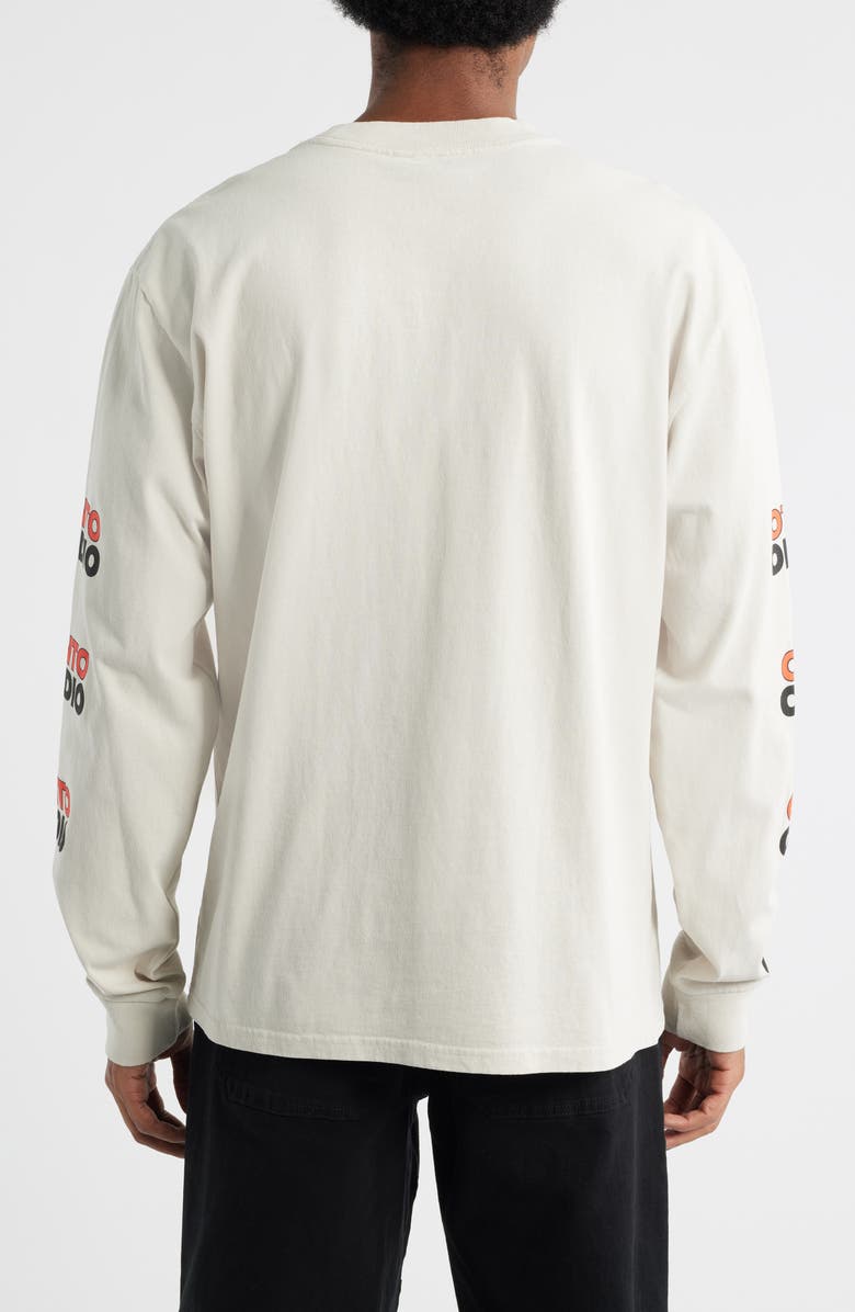 SANTO STUDIO Finish Line Long Sleeve Graphic T-Shirt, Alternate, color, Cream