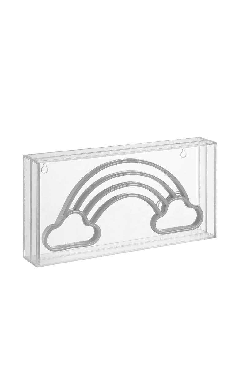 JONATHAN Y Rainbow Contemporary Glam Acrylic Box USB Operated LED Neon Light, Alternate, color, Multi Color