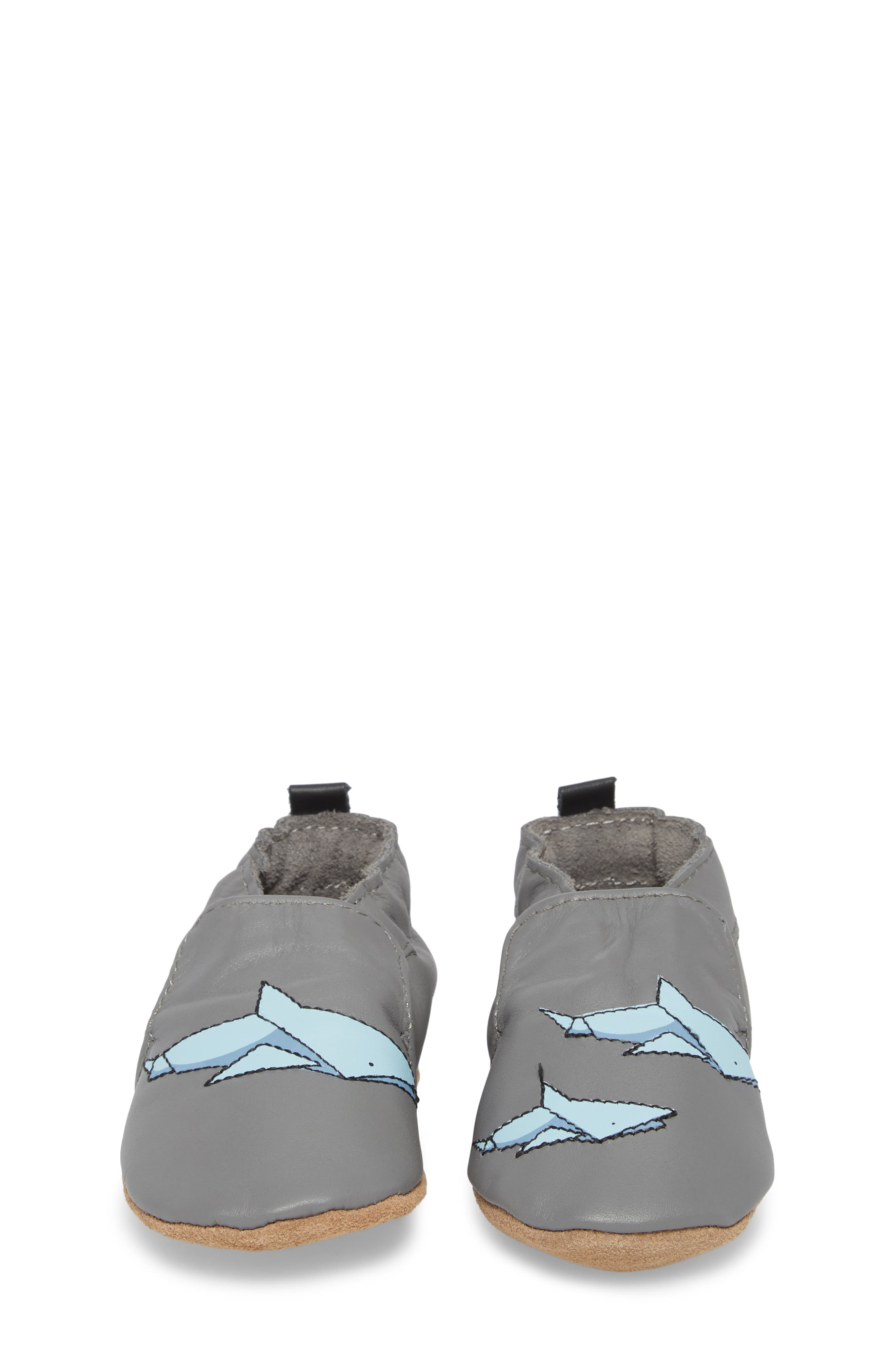 Robeez<sup>®</sup> Sharktastic Moccasin Crib Shoe, Alternate, color, 